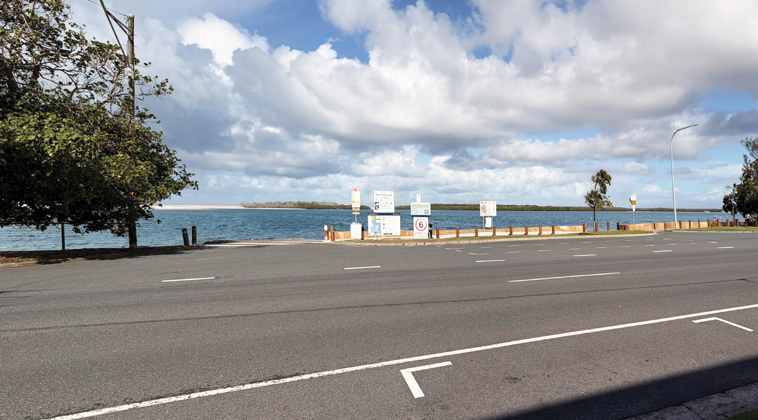 Current: This is a current image of the view from the Esplanade to the boat ramps. 