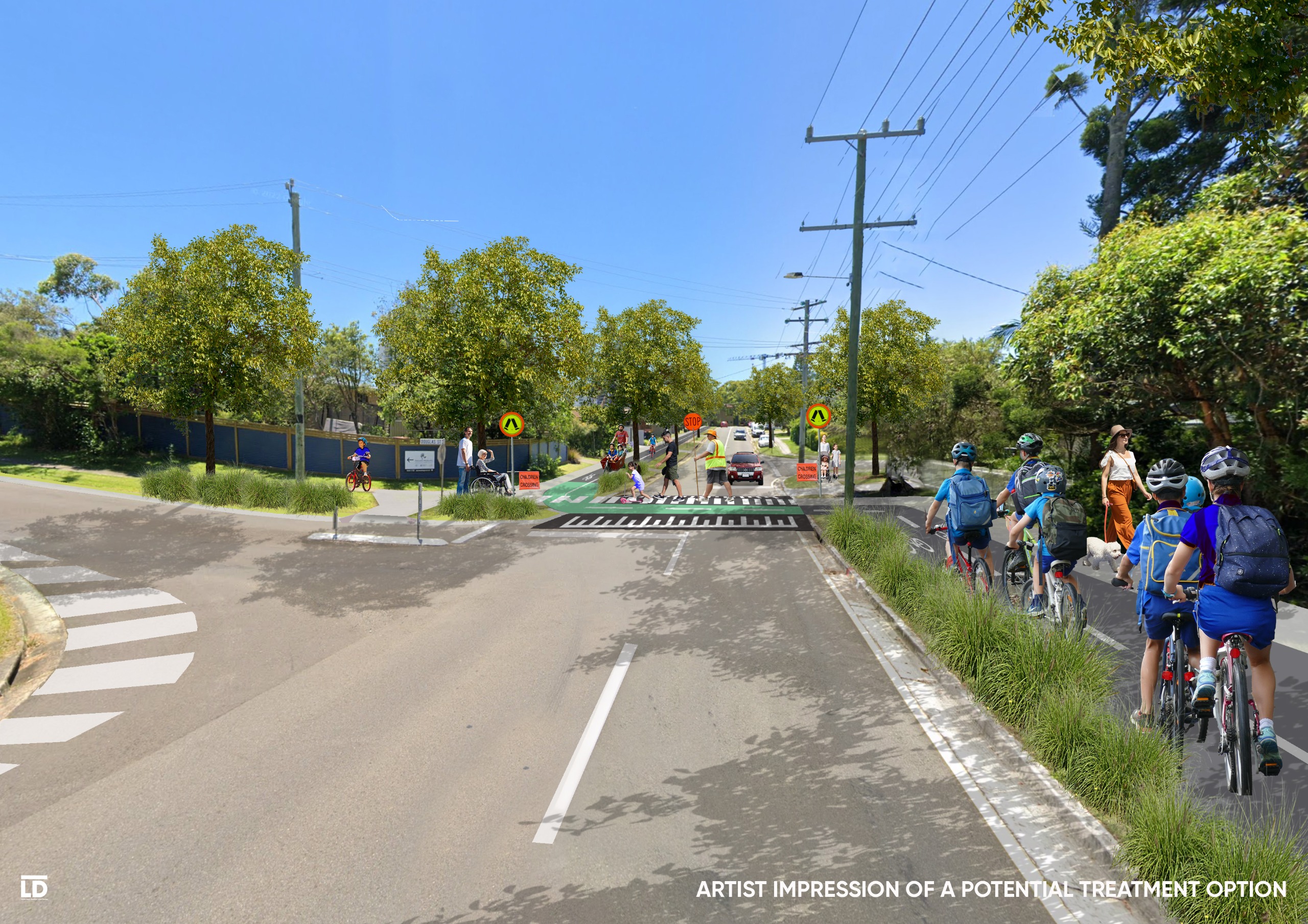 After: Proposed view east on Goonawarra Drive and Douglas Street, Mooloolaba