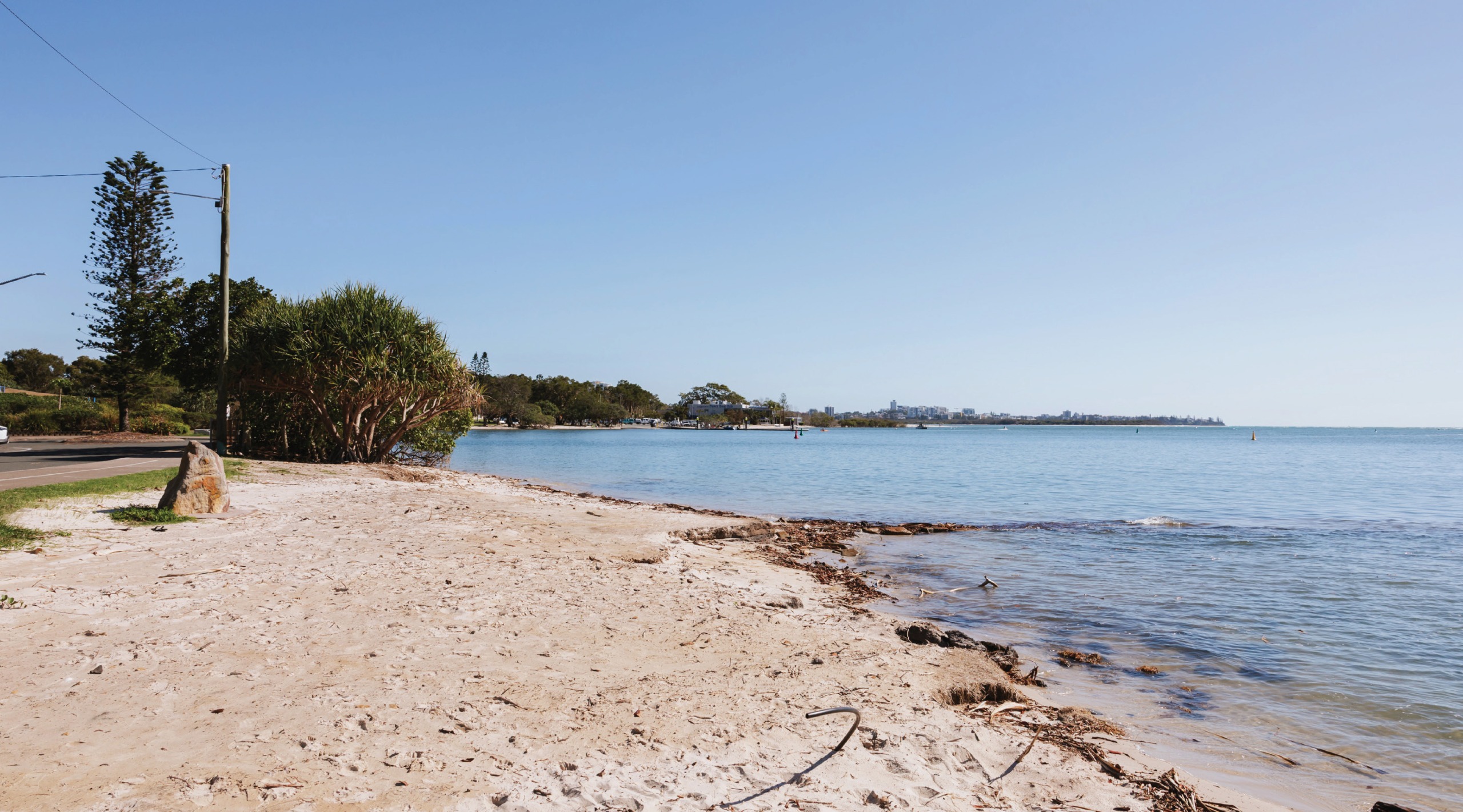 Current: This is a current image of the park space between the refurbished rock groin and the Military Jetty. 