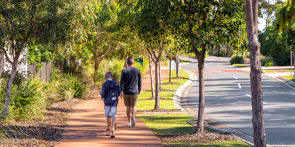 Shaded street in Peregian Springs